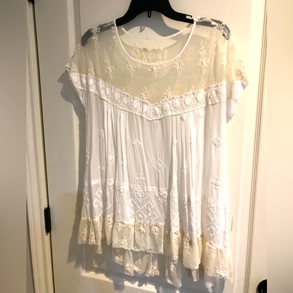 Johnny Was -gorgeous boho cream lace top, in perfect condition
